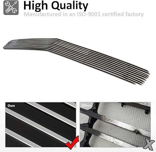 Miniatura 4 de Se adapta a Chevy Camaro SS V8 2010-2013 parachoques delantero de aluminio sólido cromado rejilla de inserción de perno sobre la rejilla