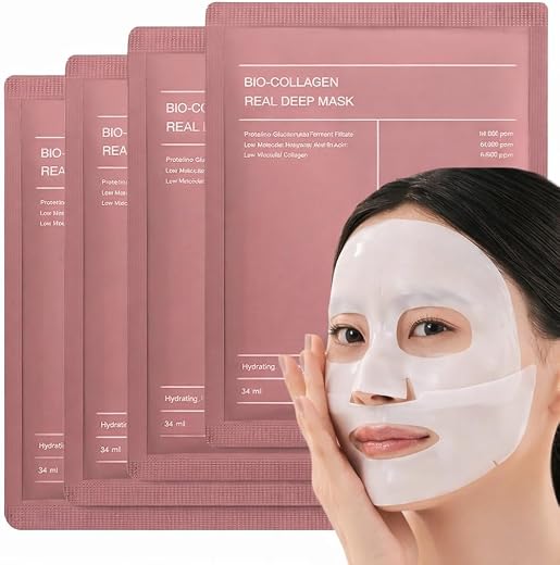 Sonshita Bio-Collagen Real Deep Mask Korean Collagen Face Mask with Low Molecular Collagen &amp; Hyaluronic Acid Overnight Hyd...