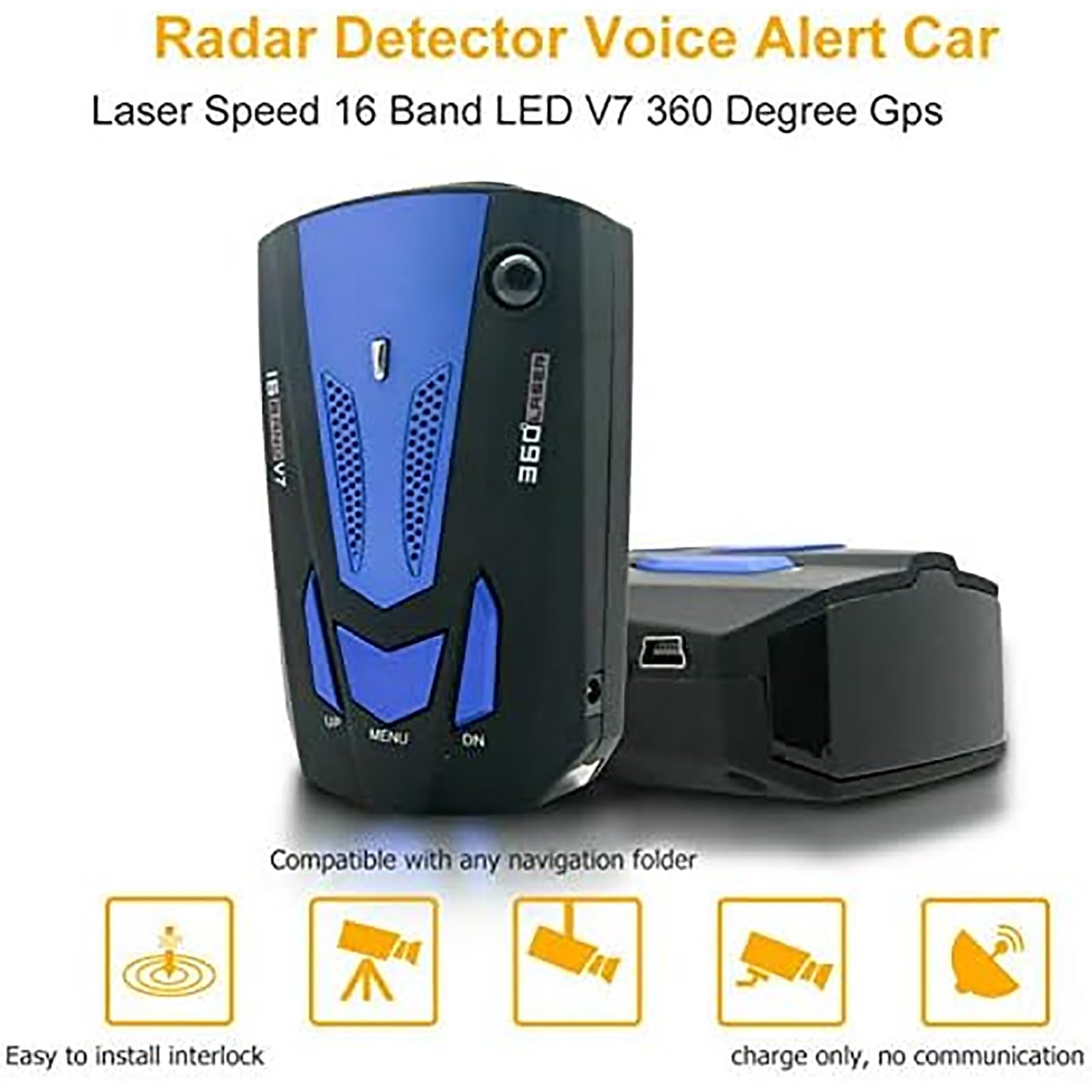 Rilevatore Radar per Auto, Rilevatore di velocità Sicuro a 360 ° con Rilevamento a Lungo Raggio, Rilevamento Ultra Accurato delle Condizioni Stradali Entro 350 M Auto