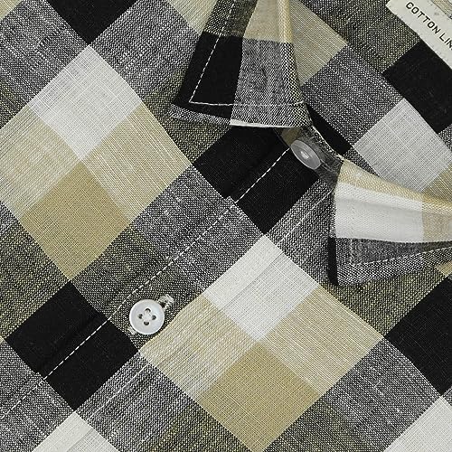 Image of GHPC 100% Cotton Checkered Half Sleeves Regular Fit Formal Shirt for Men