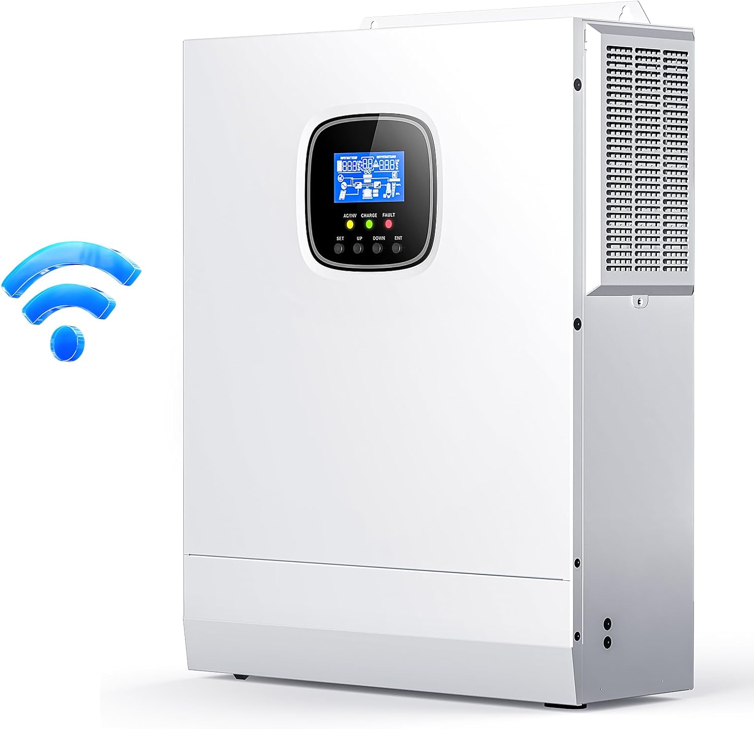 POWLANG 3000W Solar Hybrid Inverter with WiFi, Pure Sine Wave Inverter 24V to 110V/120V & Built-in 60A MPPT Controller, Work with 24V Lead Acid/LiFePO4 for Homes, RVs