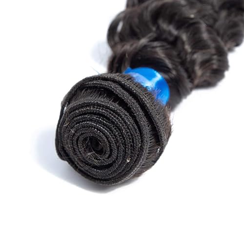 Miniatura 4 de Cranberry Cabello virgen brasileño ondulado profundo, 3 paquetes 100% cabello humano real, sin procesar, longitud de mezcla de 14, 16, 18 pulgadas,