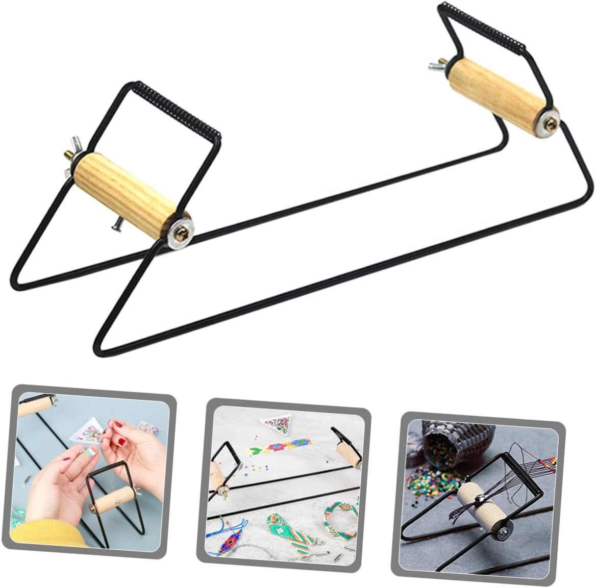 Hohopeti DIY Metal Beading Loom for Handmade Bracelets Necklaces Anklets Versatile Bracelet Weaving Tool with Unique Design for Creative Jewelry Making