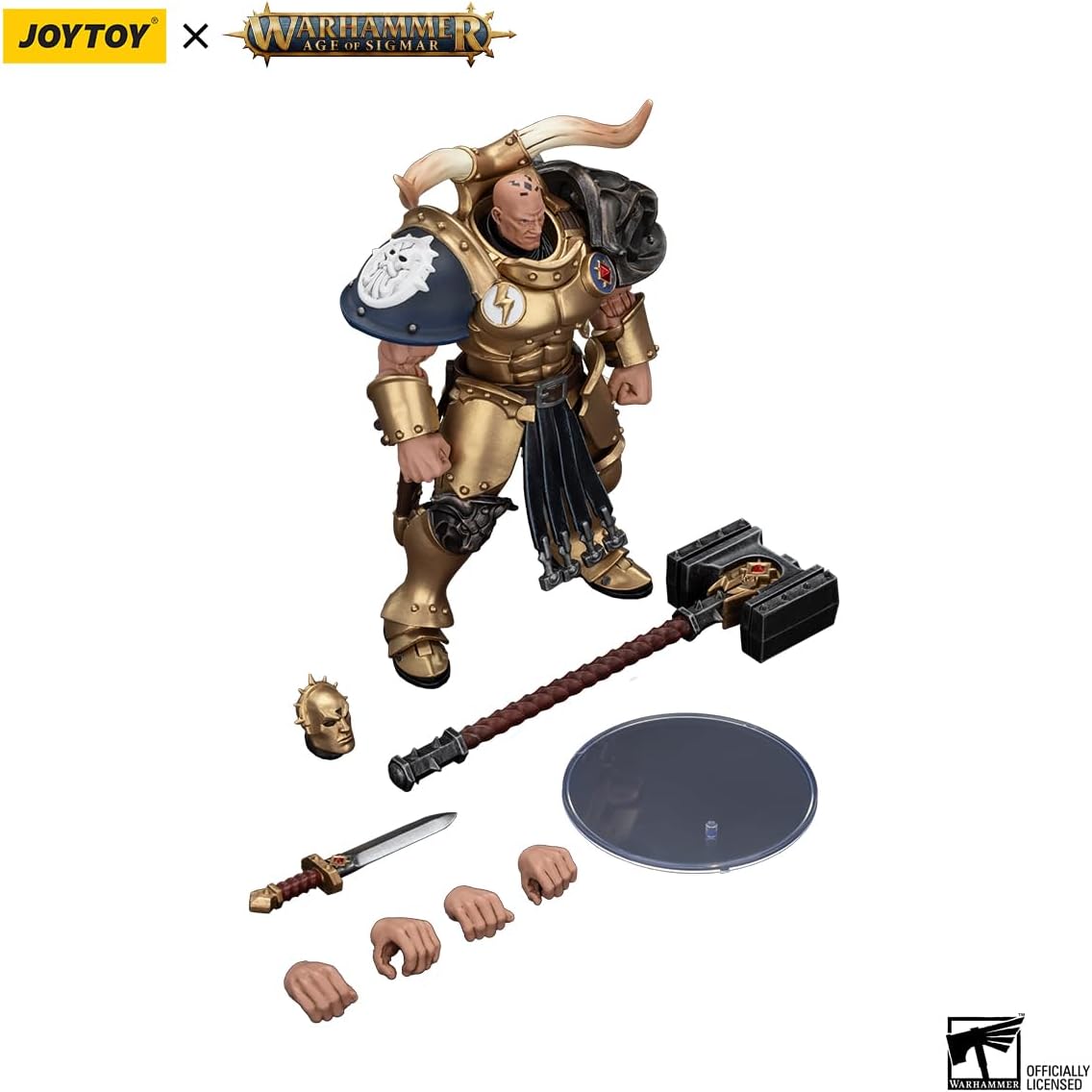 JOYTOY Warhammer 1/18 Action Figure Age of Sigmar Stormcast Eternals The Blacktalons Rostus Oxenhammer 5.35in Mecha Joy Toy Collection Model