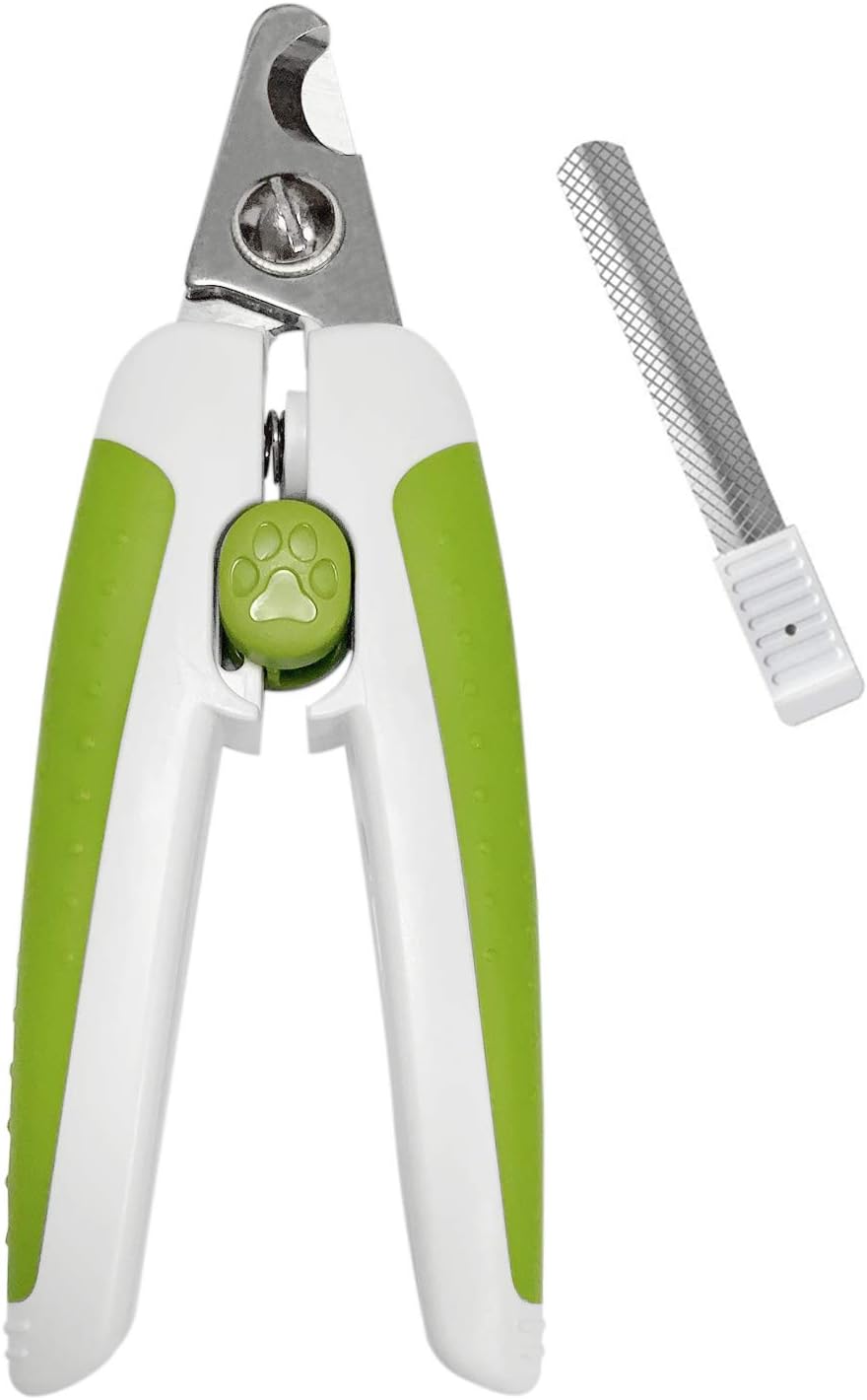Nado Care Dog Nail Clippers - Pet Nails Trimmer for Dogs or Cats with Safety Guard to Avoid Over-Cutting, Free Nail File & Lock Switch, Sturdy Non-Slip Handles