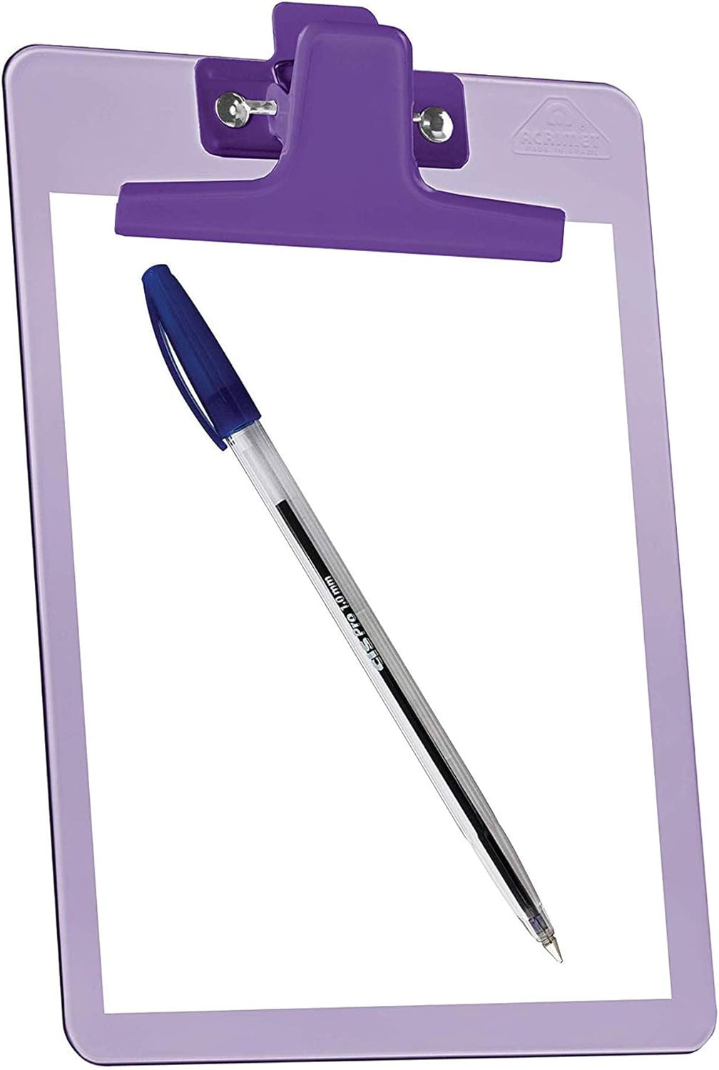 Acrimet Clipboard Memo Size A5 (9 1/4" x 6 1/3") Premium Metal Clip (Plastic) (Purple Color) (6 Pack)