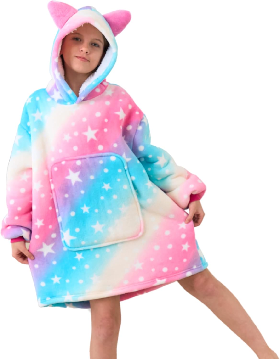 Unicorn Wearable Blanket Hoodie for Girls Unicorn Oversized Hoodie for Kids