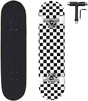 Vista 1 de ANNEE 31x8 Inch Pro Skateboard Complete,7 Layer Canadian Maple Wood Double Kick Concave Skate Boards, Tricks Skateboards for