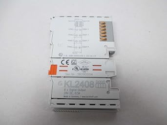 BECKHOFF KL2408 0.5 AMP, 1-Wire System, 24 VDC,25 to +60 C, 8 OUTPUTS, 8-Channel, Digital Output Terminal, IP20, Single-Conductor Connection