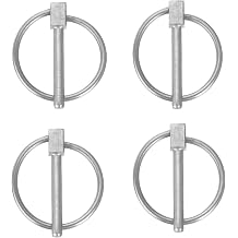 4 Pack Stainless Steel Linch Pins with Ring, Round Shaft Self-Locking Linch Pin for Trailer, Trolley, Mower, Boat and Agricultural Equipment 1-3/16"