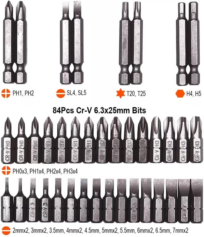 HARDEN 551105, Reversible Ratchet Screwdriver Bits Set 105pcs, BigaMart