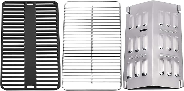 80631 Cooking Grates and 9201 Stainless Steel Flavorizer Bar, Cooking Grate for Weber Gas and Charcoal Go-Anywhere Grill, Flavorizer Bar for Weber Gas Go-Anywhere Grill