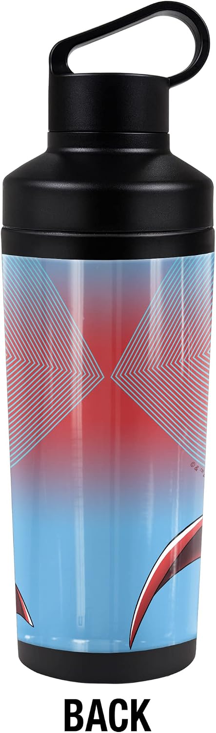 The Flash OFFICIAL Supergirl Coming At Ya 18 oz Insulated Water Bottle, Leak Resistant, Vacuum Insulated Stainless Steel with 2-in-1 Loop Cap