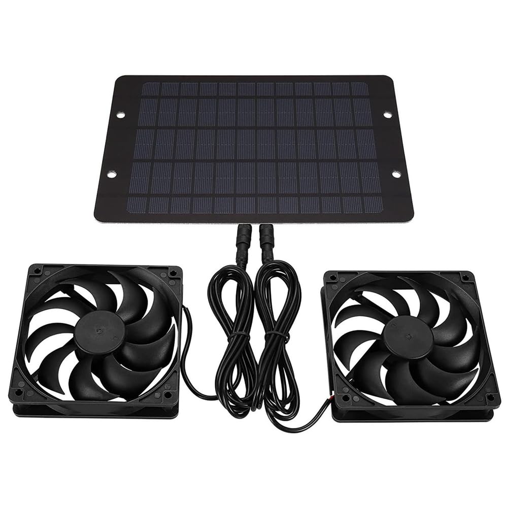 CTRLZS 12V Solar Exhaust Fan Solar Ventilator Fan Solar Panel Powered Fan Solar Fan for Attic Dog Chicken House Greenhouse Fan