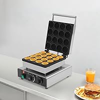 Vista 6 de 16pcs Electric Mini Round Waffle Maker Dutch Pancakes Baker Machine Nonstick 1750W Commercial Waffle Maker For Baking Delicious Waffles
