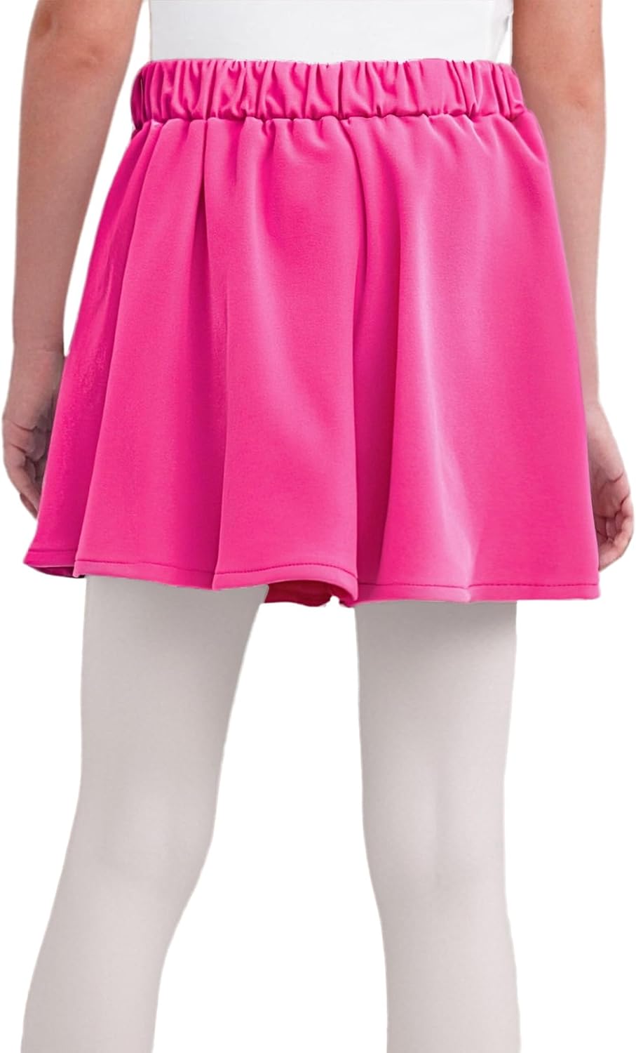 Hansber Kids Girls Pleated Tennis Golf Skirt Skorts High Waisted Solid Color Dance Skirts