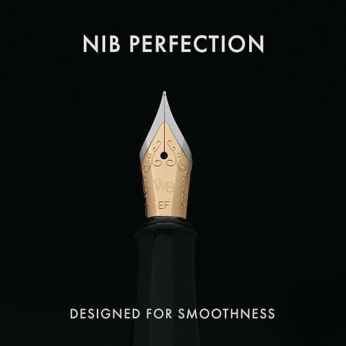 Miniatura 4 de Wordsworth & Black Juego de pluma estilográfica, punta extra fina dorada de 18 quilates, incluye 24 cartuchos de tinta, convertidor de recarga de