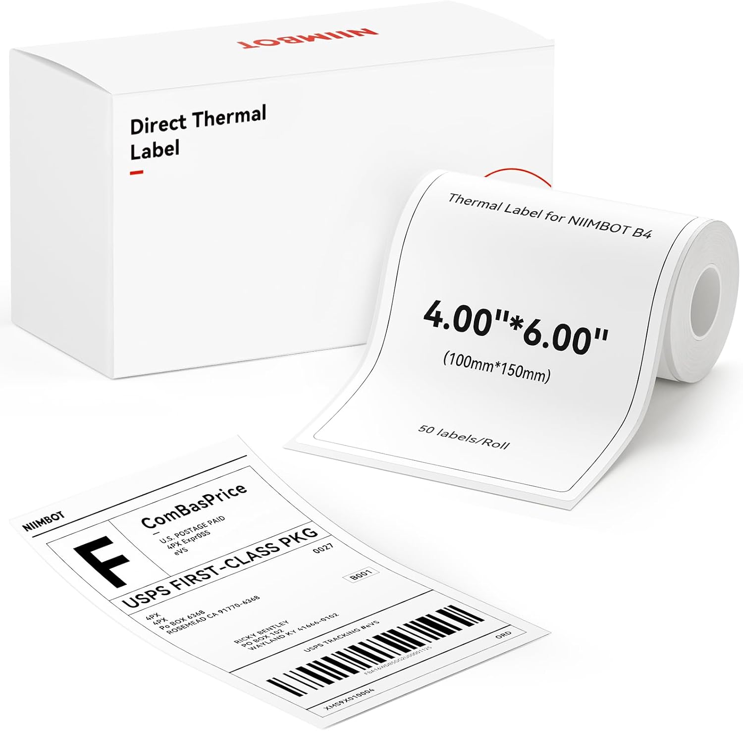 NIIMBOT 4×6'' Shipping Labels Only for NIIMBOT B4 Label Printer