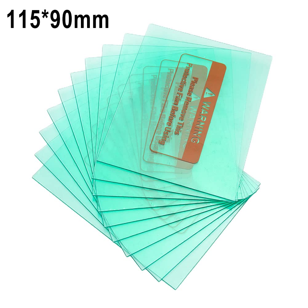 Lot De 10 Housses De Protection En Polycarbonate Pour Casque De Soudage - 115 X 90 Mm, Ignifuge, Transparent