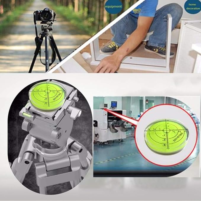 Nivel de Burbuja Circular 60mm con Escala en Grados, Acrílico miniatura 5