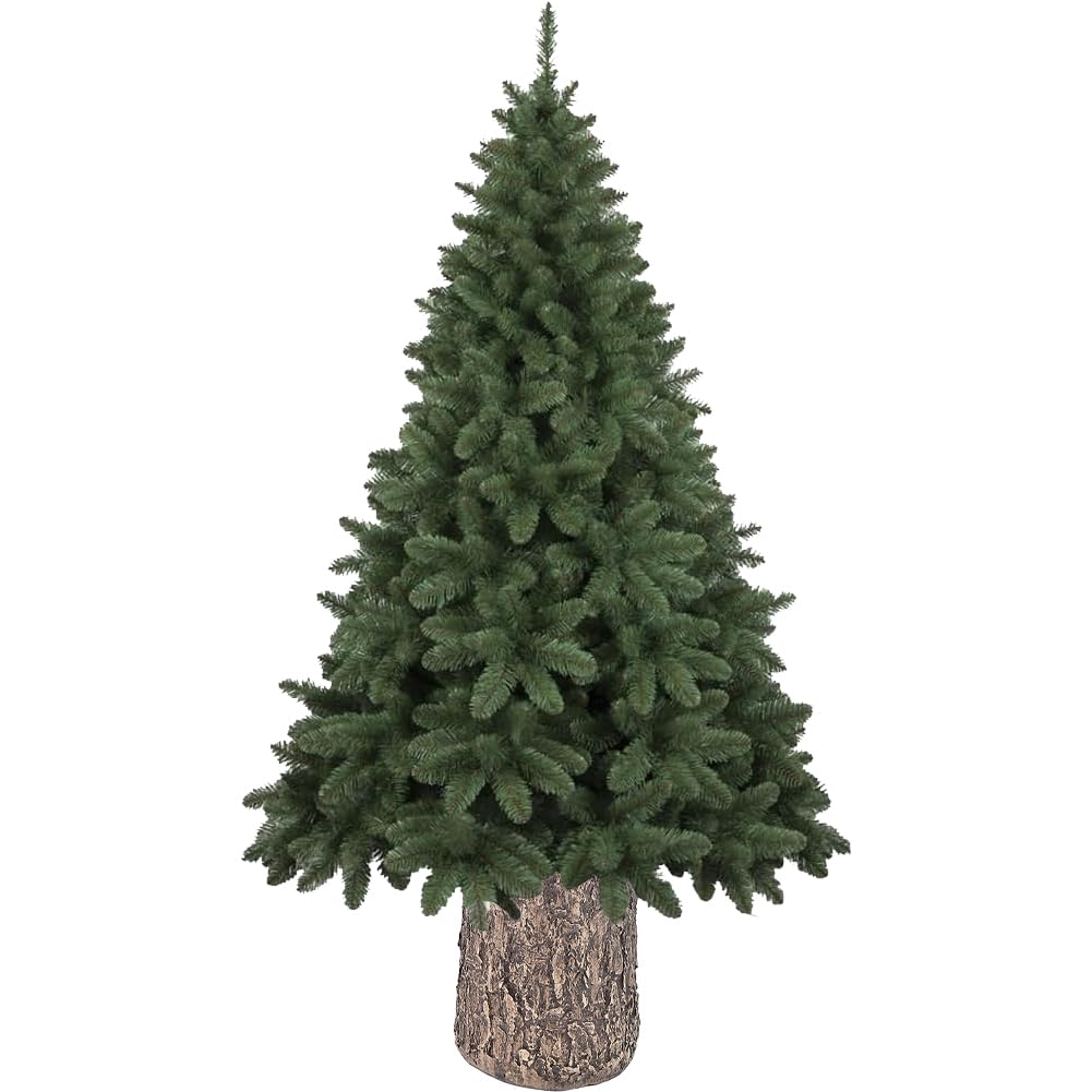 BAKAJI Base Supporto Albero di Natale in Resina, Tronco Realistico Natalizio, Riproduzione Fedele alla Realtà Solida Resistente, Addobbo Festivo Attacco Universale 40mm e Ganci per Adattamento (36 cm)