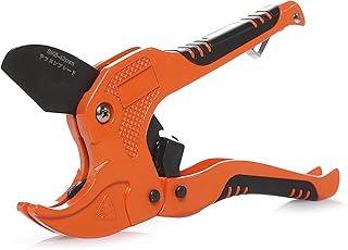 Zantle PVC Pipe Cutter, Ratcheting Hose Cutter One-hand Fast Pipe Cutting Tool with Ratchet Drive for Cutting Less Than 1-1/4" O.D. PEX, PVC, and PPR Pipe, Easy-to-use Pipe and Tube Cutter