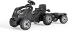 Smoby - Farmer XL Black Tractor + Trailer - Children's Pedal Tractor - Adjustable Seat - Steering Wheel with Horn - Opening Hood - From 3 Years Old - Made in France
