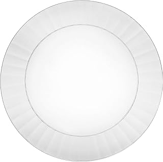 Party Essentials Deluxe Quality Hard Plastic 40 Count Party/Dinner Plates, 10-1/4-Inch, Clear