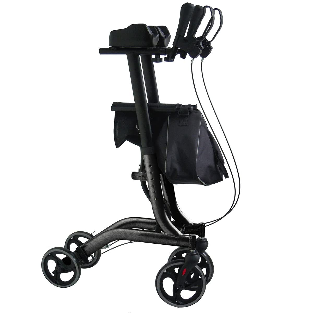 Rollator z nakładką na zapalenie stawów, rollator do zapalenia stawów z wyściełanym podłokietnikiem | powierzchnia siedziska, lekko kierowana, składana, w zestawie torba i uchwyt na kijki