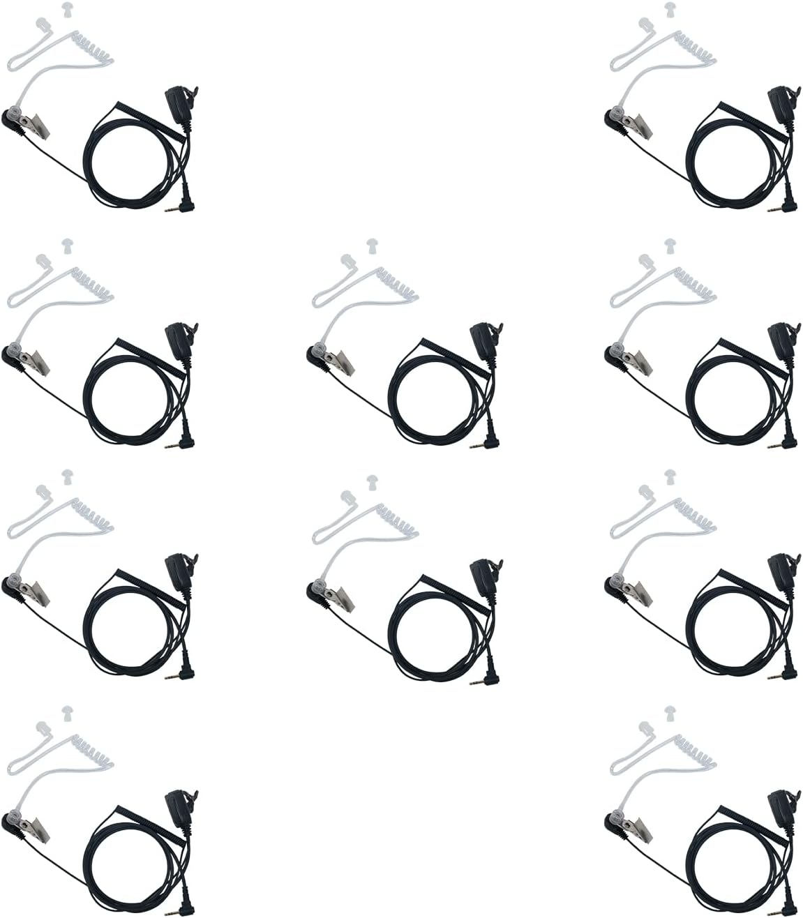 Walkie Talkie Earpiece with mic Acoustic Tube Earpiece Compatible with Motorola Talkabout MH230R T200 T260 MR350R MT350R MS350R 2 Way Radio 10 Pack