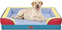 Vista 170 de Comfort Expression - Cama ortopédica para perros extragrandes, 42 x 30 pulgadas, cama impermeable y de apoyo de espuma con cojines removibles, sofá