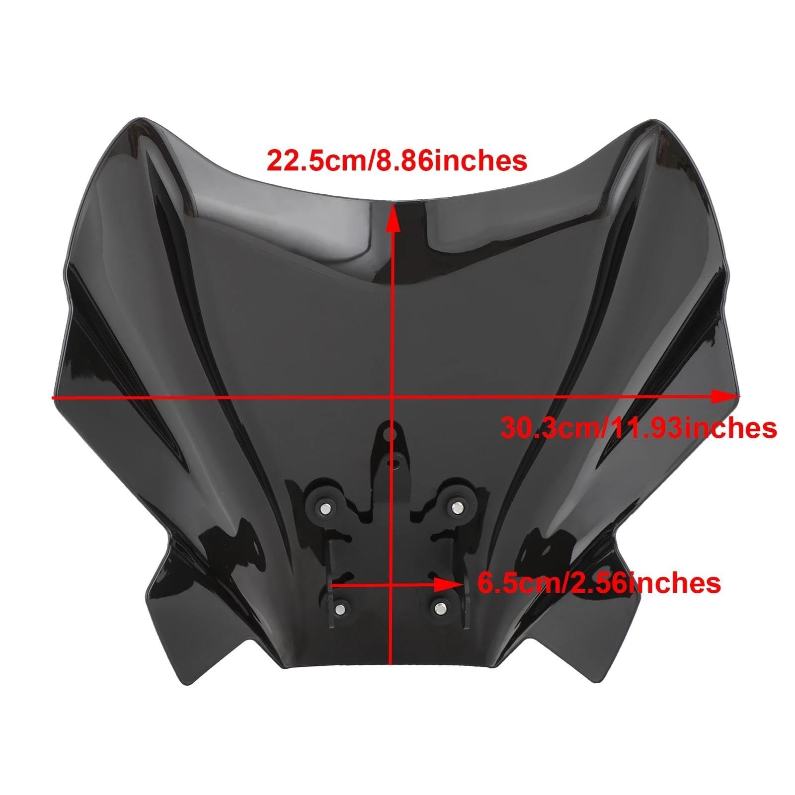 Deflector Aire Parabrisas para CB650R 2019 2020 2021 ABS Parabrisas De Motocicleta Accesorios De Motor Parabrisas Frontal (Color : Negro)