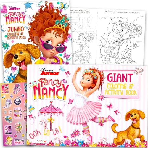 Fancy Nancy Coloring Books for Girls 4-8 - 2pk Activity Bundle + Stickers