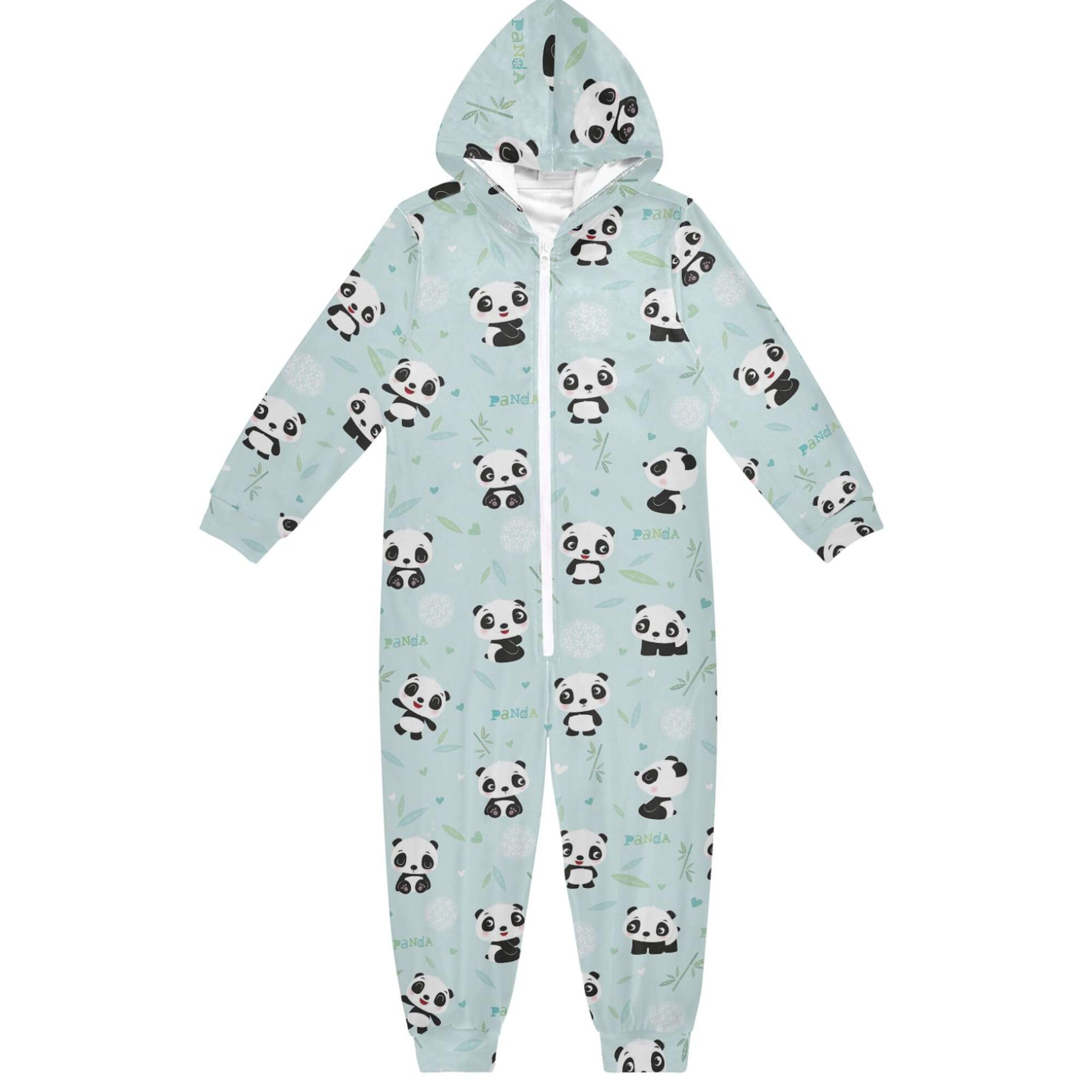 ALAZA Pigiama in flanella con cappuccio e cerniera, tuta coordinata per bambini con dinosauro, carina, morbida e calda, abbigliamento sportivo per la casa, 5-6T