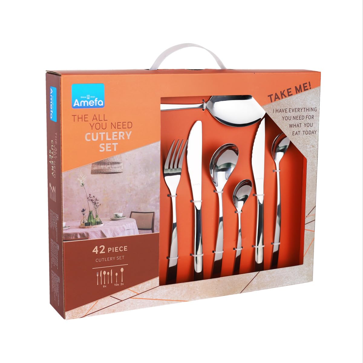 Couverts de table Amefa en acier inoxydable 18/0 brillant et résistant collection Gaïa