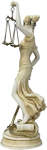 Miniatura 3 de Themis - Escultura griega romana de la diosa de la justicia ciega pintada a mano de 13.8 pulgadas