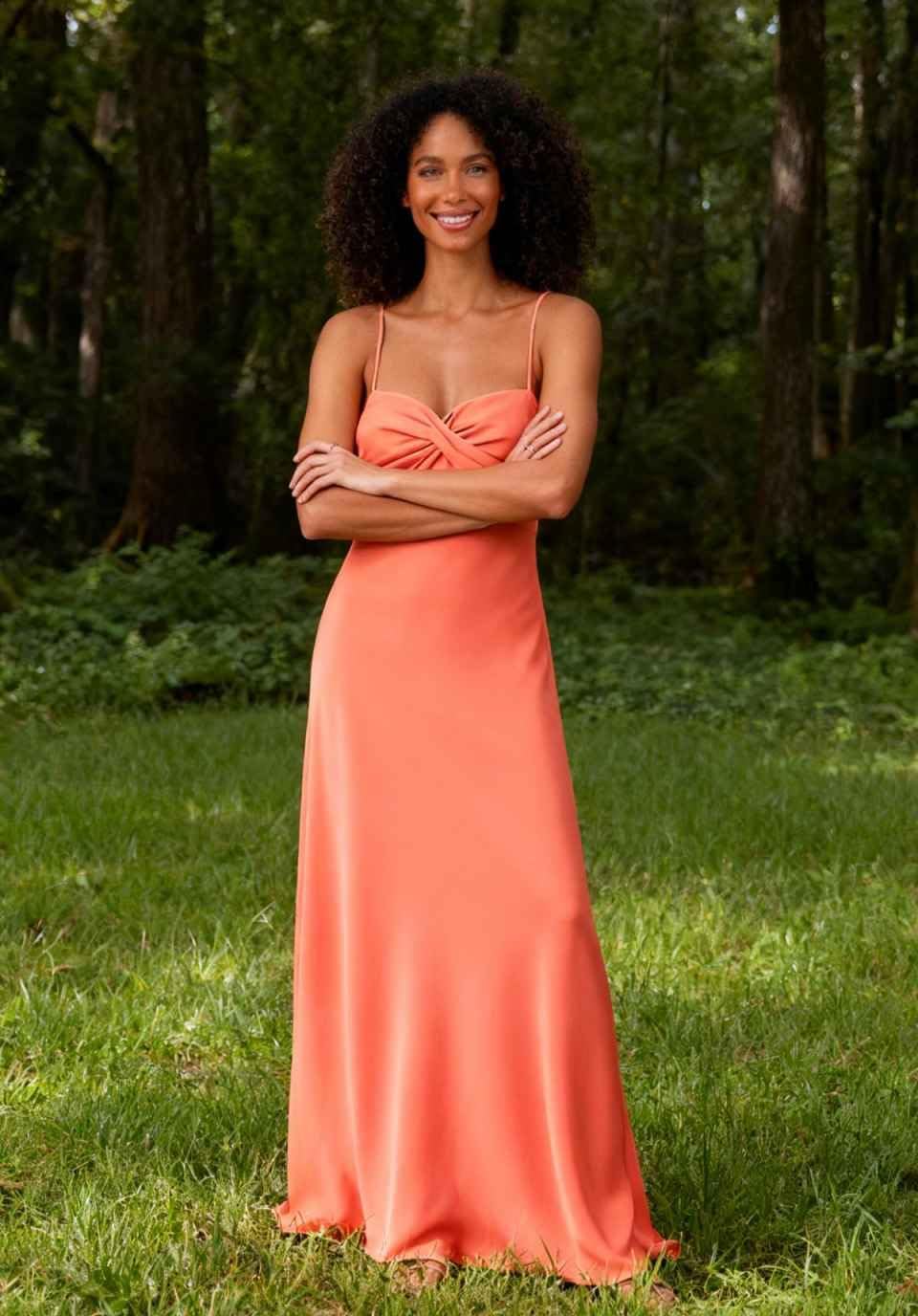 Satin Bridesmaid Dresses for Wedding Spaghetti Straps Pleated Evening Party Gowns - Image 4