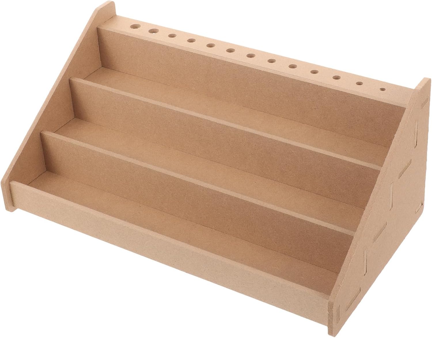 13-grid Wood Paint Holder Organizer with Brush Storage