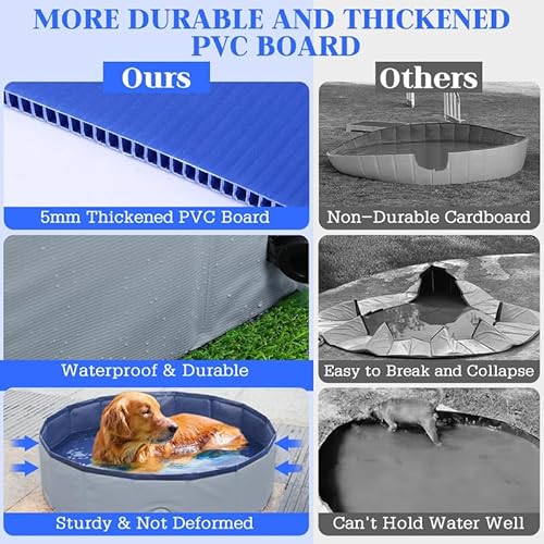Eooqi Piscina Dobrável Para Cães, Banheira De Plástico De 71'', Banheira Profissional Para Criança