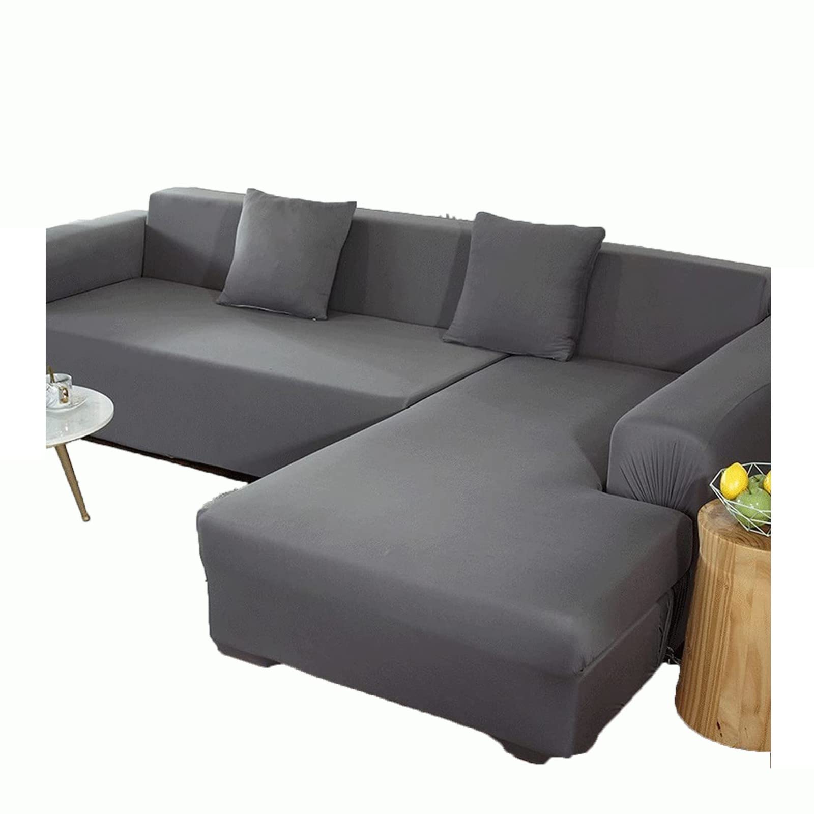 Housse de canapé extensible en L pour rafraîchir la décoration de votre salon familial