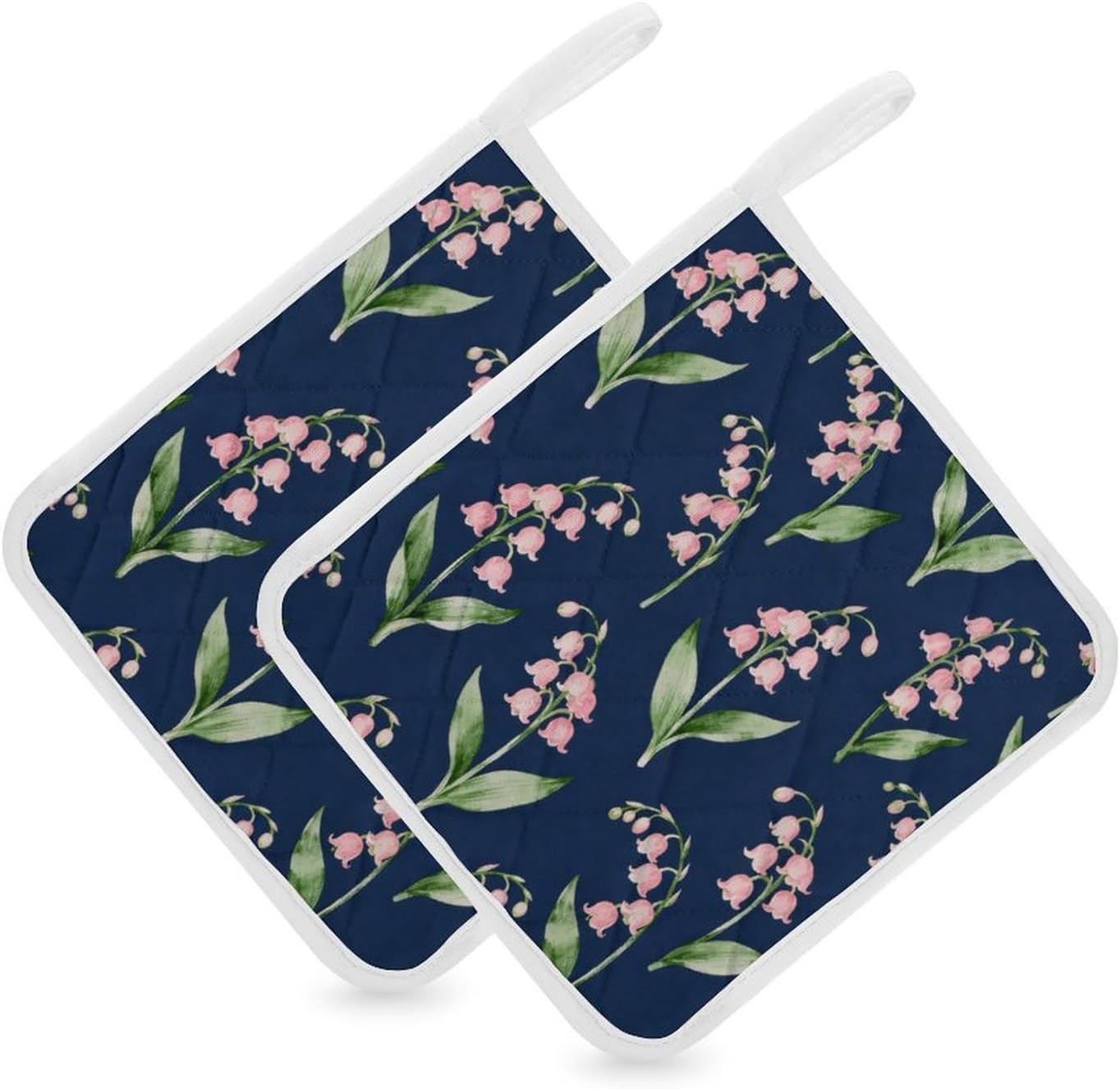 Pink Bluebell Polyester Heat Resistant Pot Pad Non Slip Anti Scald Hot Dish Mat Reusable Table Protector for Kitchen Hot Pot Mat Wear Resistant Heat Proof Table Pad for Countertop Dining Room