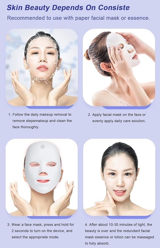 Jooley 7-Color Facial Mask, Rechargeable Light Care Mask for Face, At-Home Beauty Device image 7