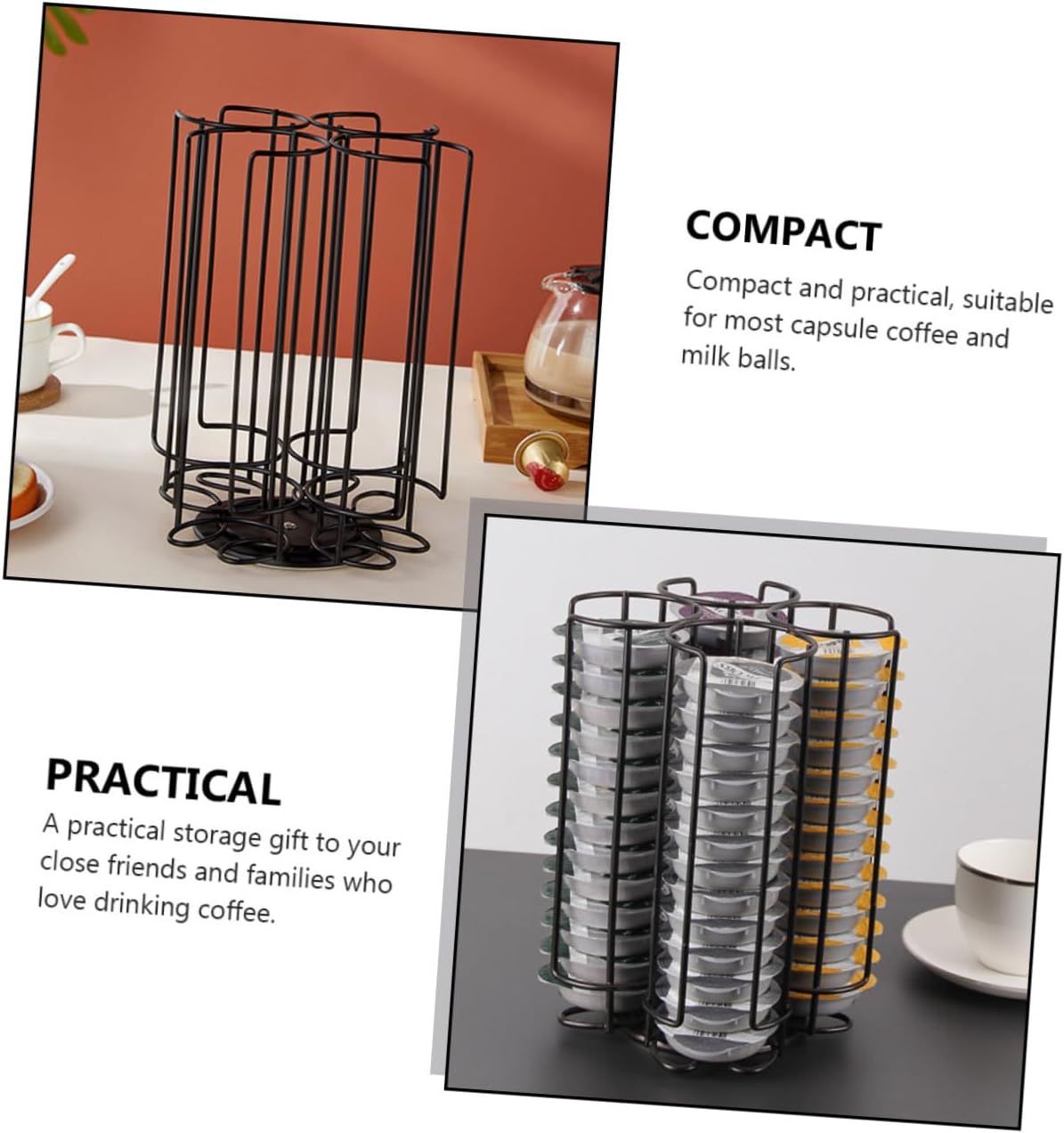 1pc Coffee Capsule Rack Rotating Storage Stand for -saving Organizer for Use