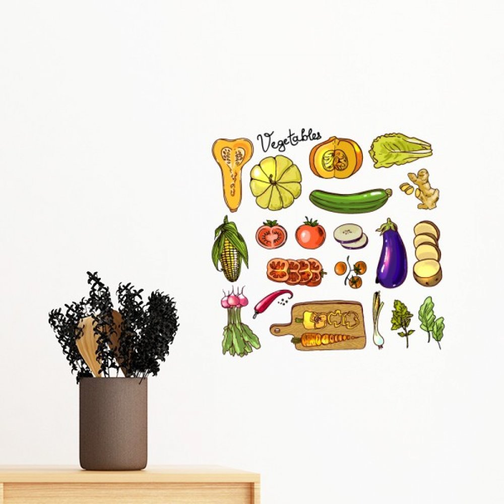 Papier peint autocollant mural aubergine et citrouille amovible DIYthinker 40cm