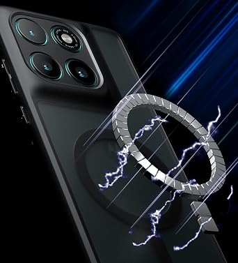 Matte Finish for Comfortable Touch Motorola Edge 60 Pro Skin Sense Magnetic Phone Case 60 Fusion Drop Protection Silicone/Thermoplastic Polyurethane Bumper G Stylus 5G2025,Magnetic Black