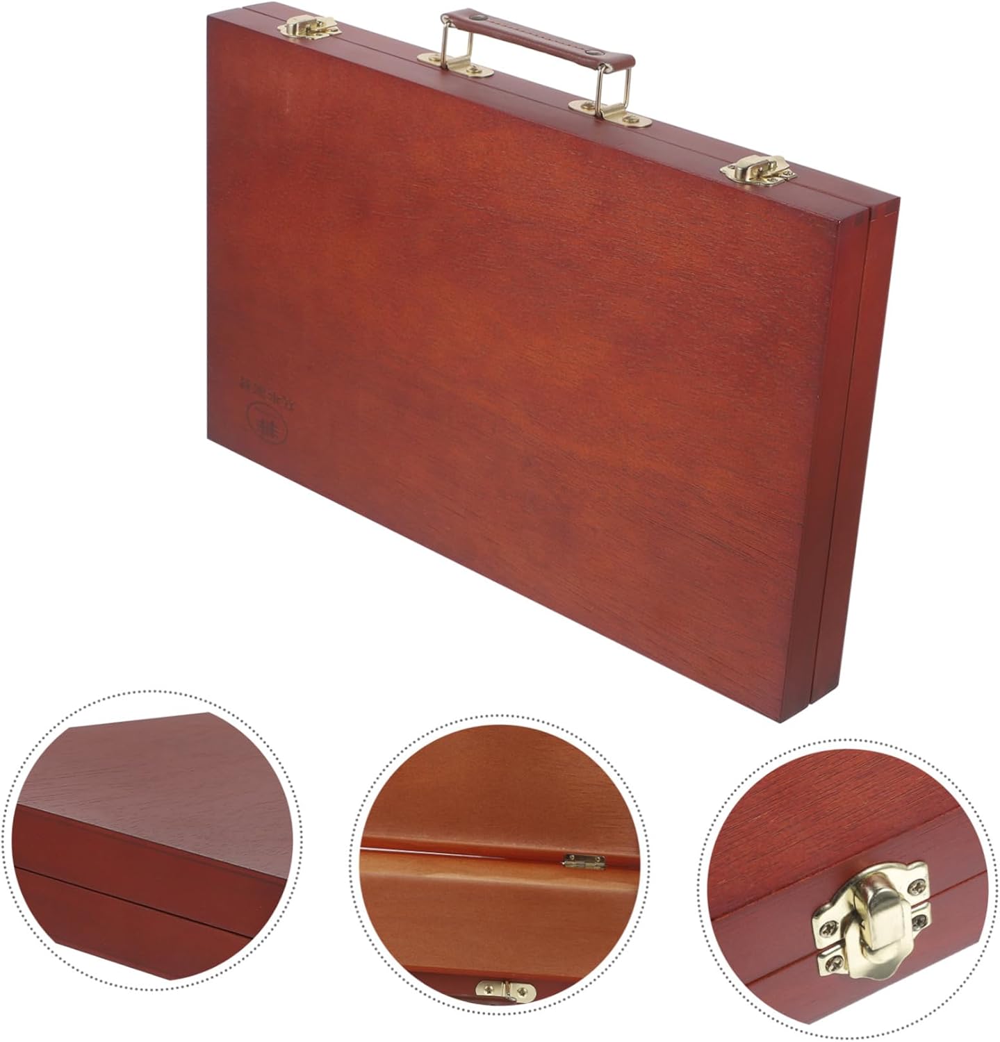 Gogogmee Wooden Drawing Box for Artists Portable Multi Purpose Paint Storage Case for Oil Paints Pencils and Brushes Comfortable Handle for Easy Carrying Present
