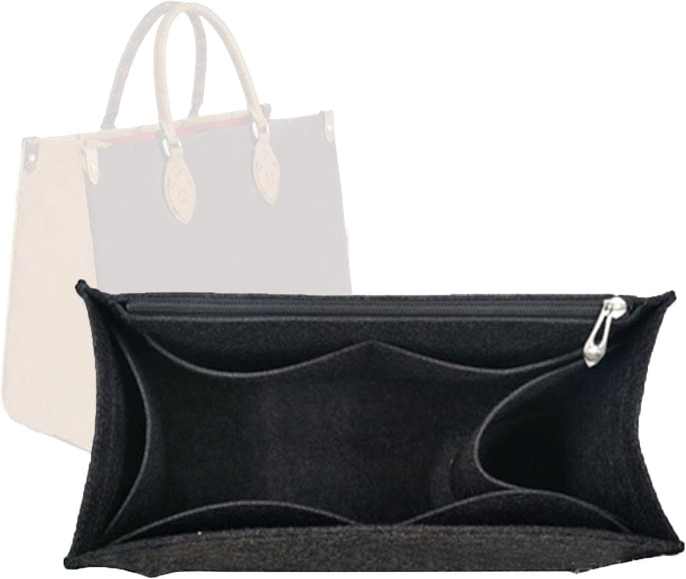 Lckaey Onthego PM MM GM Purse Organizer Handbag Insert for Tote Bag Organizer Purse Organizer1080black-M