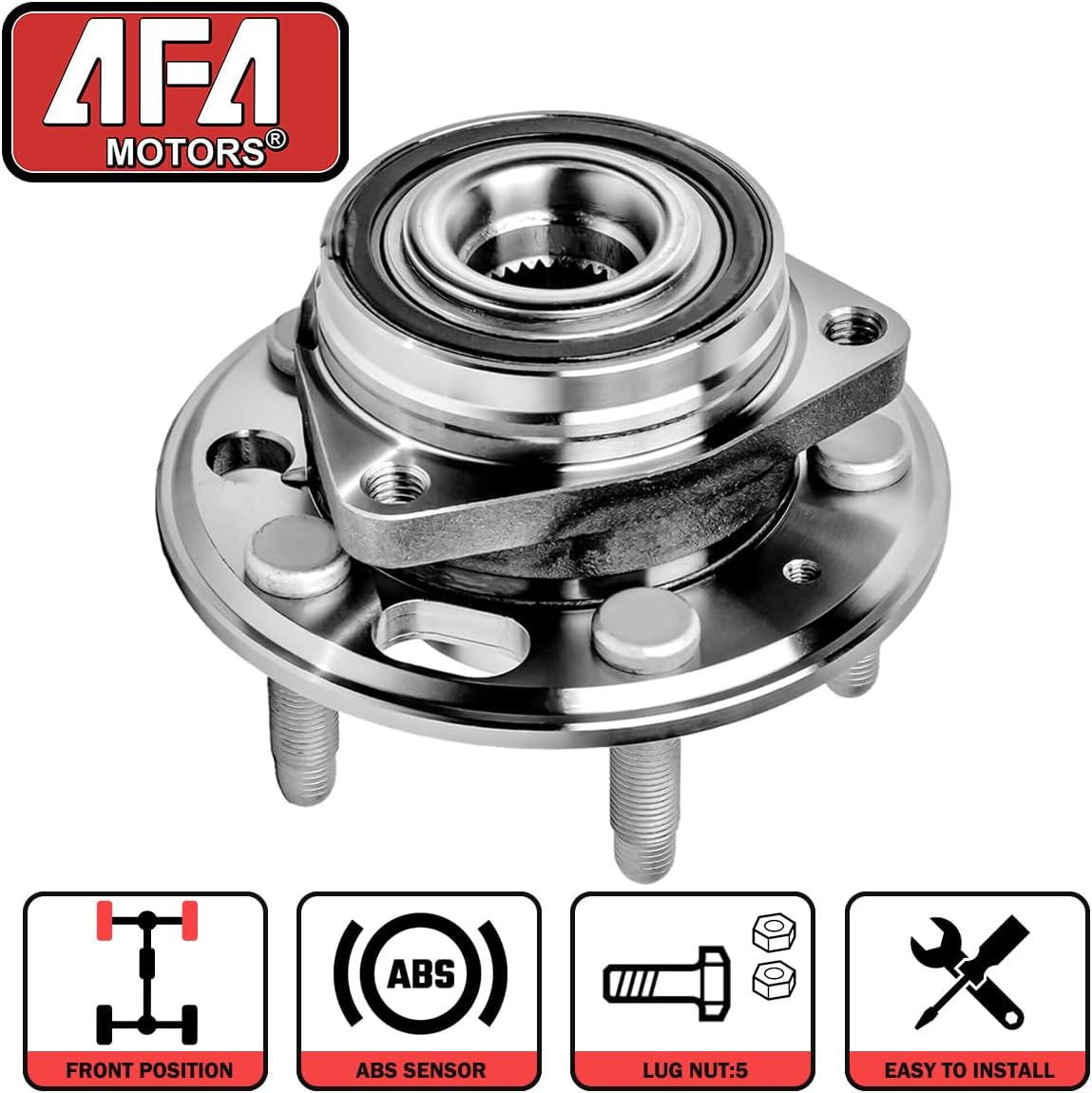 513288 Front or Rear Wheel Bearing Hub Assembly for Chevy Malibu, Chevy Impala, Chevy Equinox, Cadillac XTS CTS, Buick Regal Lacrosse Allure, GMC Terrain w/ABS 5 Lug - Image 3