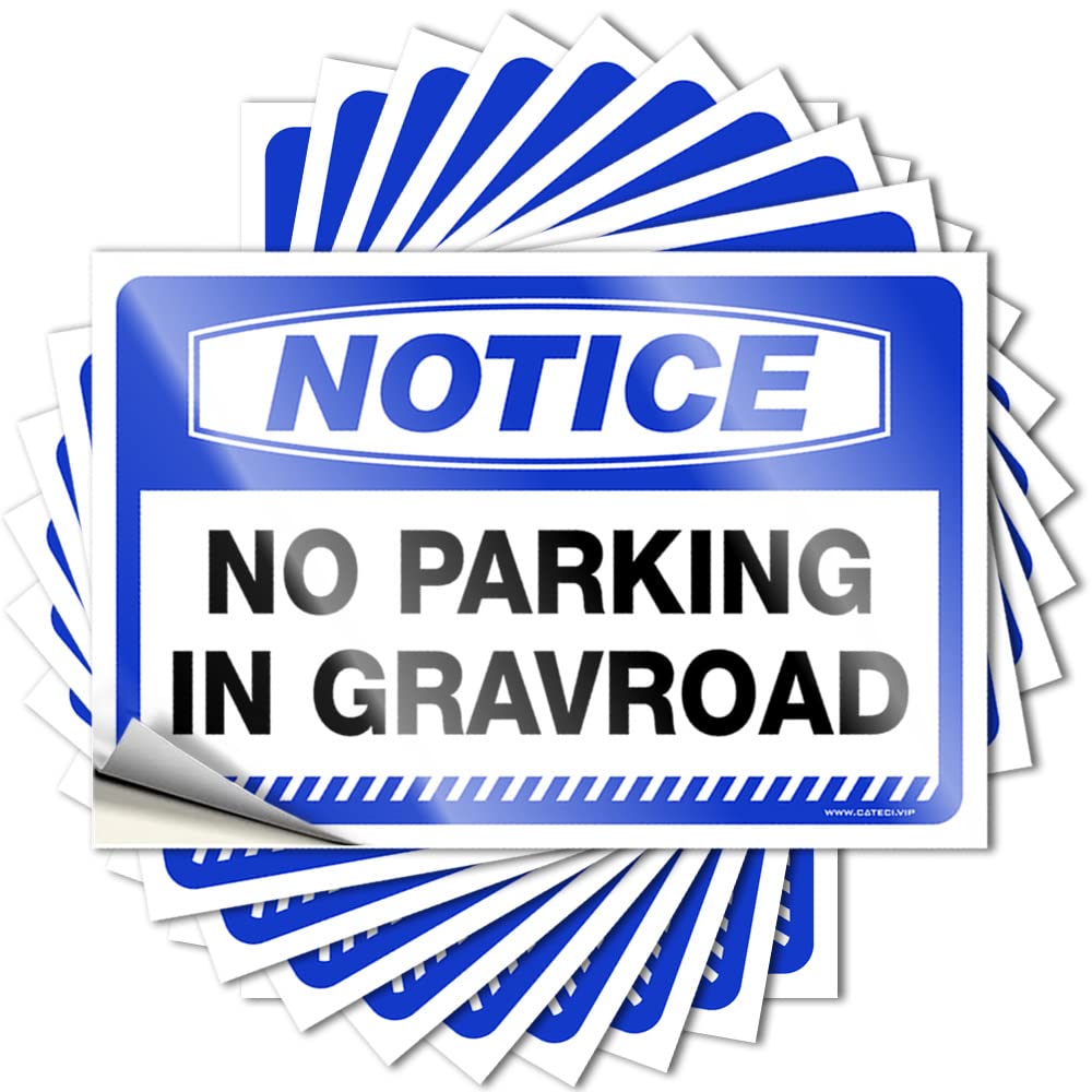 Stickers for Your Car Notice No Parking in Gravroad Stickers 10 Pcs Funny Car Decals Car Stickers(8X12CM)