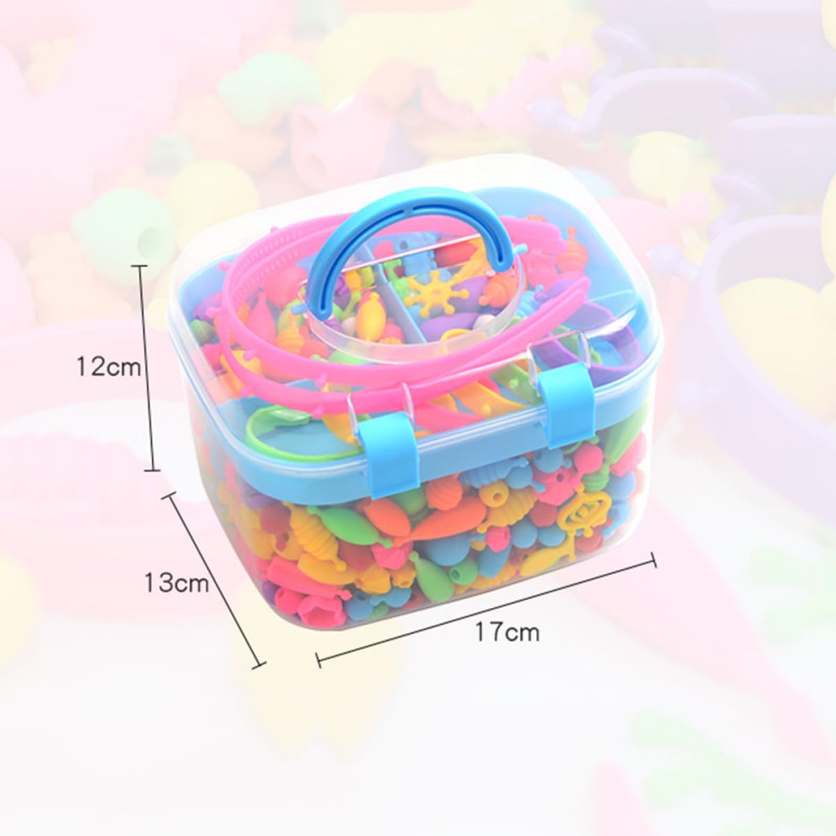 MUSISALY Kit de Pulseras de Cuentas para Niñas y Niños, Caja Portátil de Plástico, 1 Caja, Manualidades Creativas para Decorar y Hacer Pulseras